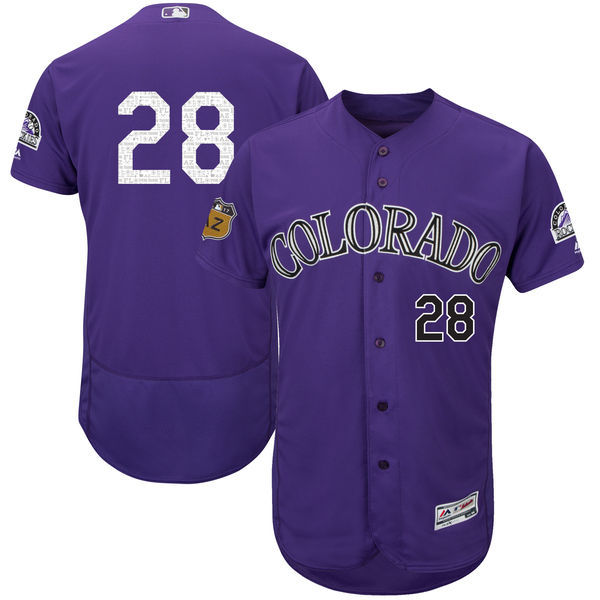 2017 MLB Colorado Rockies #28 Purple Jerseys->cleveland indians->MLB Jersey